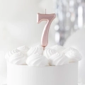 Świeczka urodzinowa cyfra 7 różowe złoto