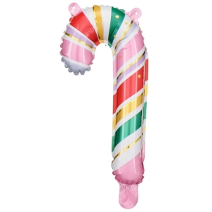 Balon foliowy laska cukrowa kolorowy 35 cm 5 szt