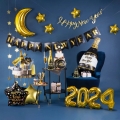 Balon foliowy butelka Happy New Year czarna 100 cm
