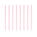 Świeczki urodzinowe długie różowe 8 szt