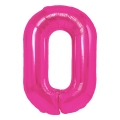 Balon foliowy cyfra 0 ciemnoróżowy 85 cm