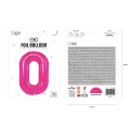 Balon foliowy cyfra 0 ciemnoróżowy 85 cm