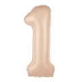 Balon foliowy cyfra 1 kremowy karmelowy 85 cm