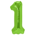 Balon foliowy cyfra 1 zielony 85 cm