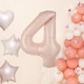 Balon foliowy cyfra 4 kremowy karmelowy 85 cm
