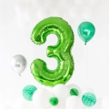 Balon foliowy cyfra 3 zielony 85 cm