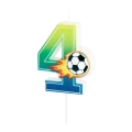 Świeczka urodzinowa cyfra 4 piłka nożna football