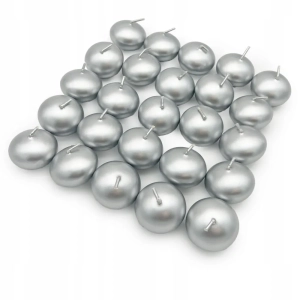 Świece pływające srebrne 4 cm 50 szt