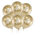Balony na 40 urodziny chromowane złote 30 cm 14 cali 6 szt.