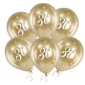 Balony na 30 urodziny chromowane złote 30 cm 14 cali 6 szt