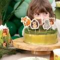 Toppery na tort urodzinowy leśne zwierzątka 9 szt