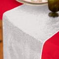 Bieżnik cekinowy srebrny 200 cm x 28 cm