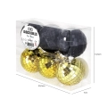 Bombka choinkowa kula disco złota czarna 7 cm 6 szt