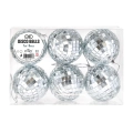 Bombka choinkowa kula disco srebrna 7 cm 6 szt