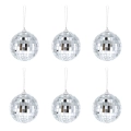 Bombka choinkowa kula disco srebrna 7 cm 6 szt