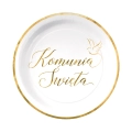Talerzyki papierowe Komunia Święta 18 cm 6 szt