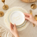 Papierowe podkładki pod talerze biało złote 30 cm 10 szt