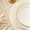 Papierowe podkładki pod talerze biało złote 30 cm 10 szt