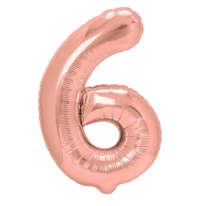 Balon foliowy cyfra 6 rose gold 85 cm