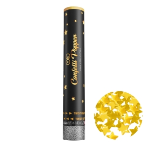 Tuba z konfetti gwiazdki metaliczne złote 30 cm