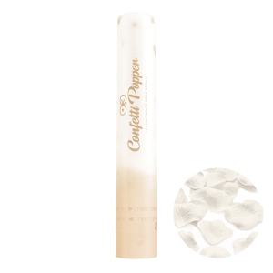 Tuba z konfetti płatki róży kremowe 30 cm