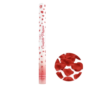 Tuba z konfetti płatki róż czerwone 60 cm