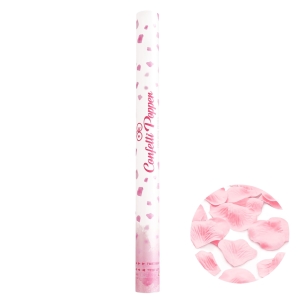Tuba z konfetti płatki róży różowe 60 cm