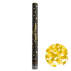 Tuba z konfetti gwiazdki metaliczne złote 60 cm