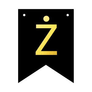 Baner personalizowany czarno-złoty litera Ż