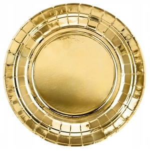 Talerzyki papierowe złote 23 cm 6 szt