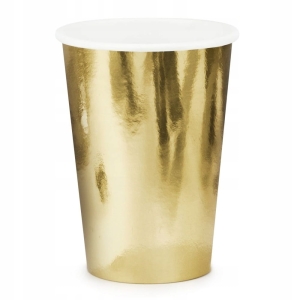 Kubeczki papierowe złote 220 ml 6 szt