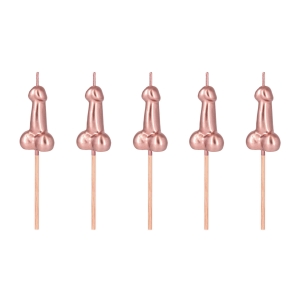 Świeczki penisy rose gold 5 szt