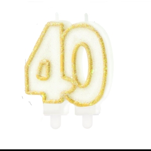 Świeczka cyfra 40 złota