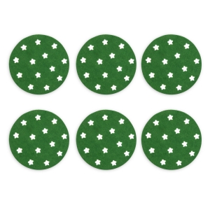 Podkładki świąteczne pod kubek Gwiazdki zielone 6 szt