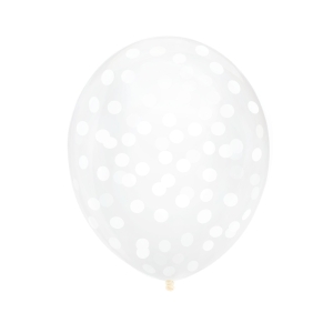 Balony przezroczyste z konfetti białym 12 cali 100 szt