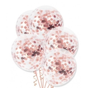 Balony z konfetti rose gold 12 cali 4 szt