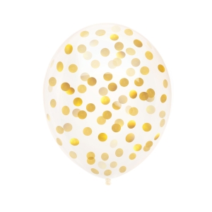 Balony przezroczyste z konfetti złotym 12 cali 100 szt