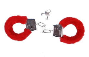 Kajdanki z futerkiem czerwone