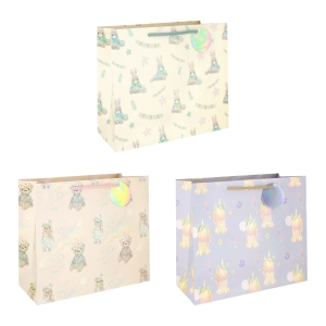 Torebka na prezenty Pastelowe Zwierzątka średnia 1 szt
