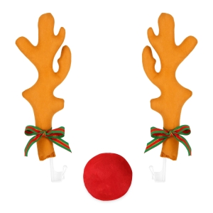 Rogi i nos renifera na samochód jasnobrązowe