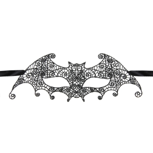 Maska wenecka Nietoperz koronkowa czarna