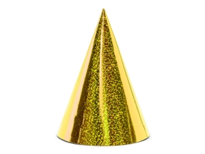 Czapeczki holograficzne złoty 16 cm