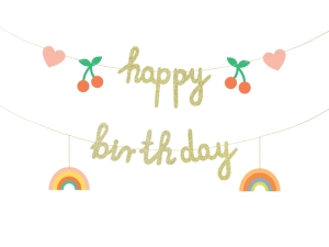 Baner papierowy Happy Birthday 100 cm x 18 cm