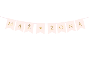 Baner Mąż Żona j. różowy 15 cm x 110 cm