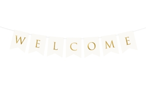 Baner Welcome biały 15 cm x 95 cm