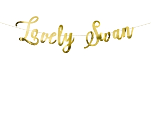 Baner Lovely Swan złoty 64 cm x 21 cm