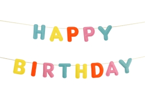 Baner filcowy Happy Birthday 300 cm