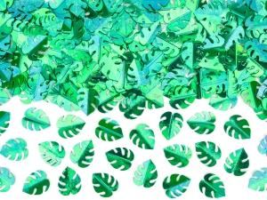 Konfetti metalizowane Liście zielony 15g