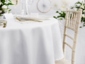 Okrągły obrus plamoodporny biały 230cm
