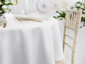 Okrągły obrus plamoodporny biały 280cm